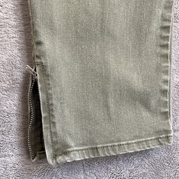 Chico's Jeans 14 Olive Pull On Perfect Stretch Girlfriend Slim Leg Ankle Zip - Picture 5 of 9
